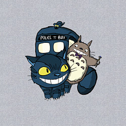 Свитшот хлопковый мужской Tardis Totoro, цвет: меланж — фото 2