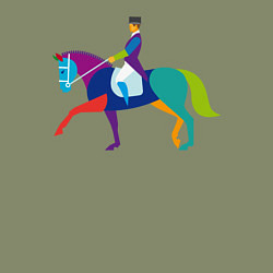 Свитшот хлопковый мужской Всадник на коне, цвет: авокадо — фото 2