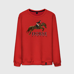 Свитшот хлопковый мужской HORSE RIDING, цвет: красный