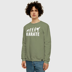 Свитшот хлопковый мужской Karate Evolution, цвет: авокадо — фото 2