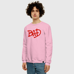 Свитшот хлопковый мужской Song BAD, цвет: светло-розовый — фото 2