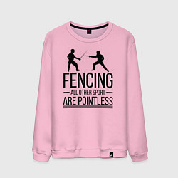 Свитшот хлопковый мужской Fencing, цвет: светло-розовый