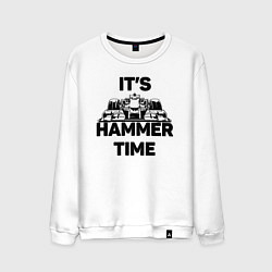 Свитшот хлопковый мужской It's hammer time, цвет: белый