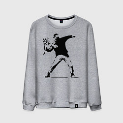 Свитшот хлопковый мужской Banksy, цвет: меланж