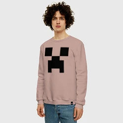 Свитшот хлопковый мужской Minecraft, цвет: пыльно-розовый — фото 2
