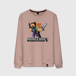 Свитшот хлопковый мужской MINECRAFT, цвет: пыльно-розовый