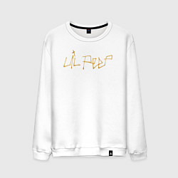 Свитшот хлопковый мужской LIL PEEP GOLDEN LOGO, цвет: белый