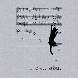 Свитшот хлопковый мужской Music cat, цвет: меланж — фото 2