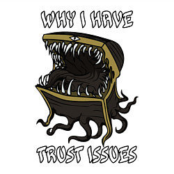 Свитшот хлопковый мужской Why I Have Trust Issues, цвет: белый — фото 2