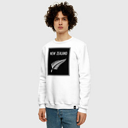 Свитшот хлопковый мужской Регби Новая Зеландия, цвет: белый — фото 2