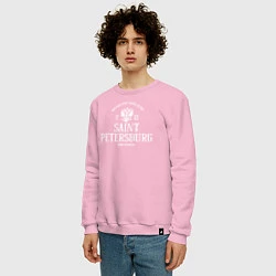 Свитшот хлопковый мужской Санкт-ПетербургBorn in Russia, цвет: светло-розовый — фото 2