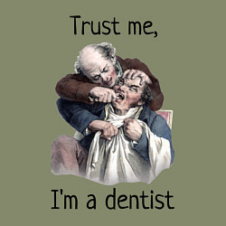 Свитшот хлопковый мужской Trust me, I'm a dentist, цвет: авокадо — фото 2