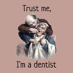 Свитшот хлопковый мужской Trust me, I'm a dentist, цвет: пыльно-розовый — фото 2