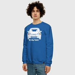 Свитшот хлопковый мужской Honda Civic EP 7gen, цвет: синий — фото 2