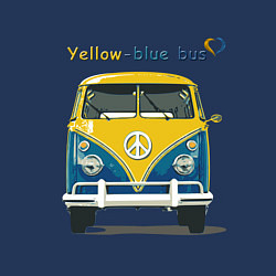Свитшот хлопковый мужской Я люблю вас Yellow-blue bus, цвет: тёмно-синий — фото 2