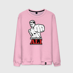 Свитшот хлопковый мужской Muhammad Ali, цвет: светло-розовый