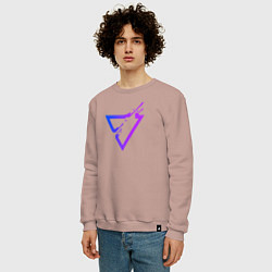Свитшот хлопковый мужской Liquid Triangle, цвет: пыльно-розовый — фото 2