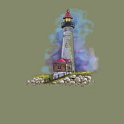 Свитшот хлопковый мужской Crisp Point Lighthouse, цвет: авокадо — фото 2