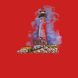 Свитшот хлопковый мужской Crisp Point Lighthouse, цвет: красный — фото 2