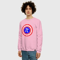 Свитшот хлопковый мужской Математический щит, цвет: светло-розовый — фото 2