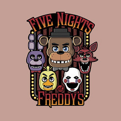 Свитшот хлопковый мужской FIVE NIGHTS AT FREDDYS, цвет: пыльно-розовый — фото 2