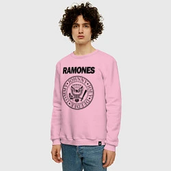 Свитшот хлопковый мужской RAMONES, цвет: светло-розовый — фото 2