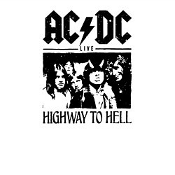 Свитшот хлопковый мужской ACDC highway to hell, цвет: белый — фото 2