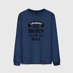 Свитшот хлопковый мужской Legends are born in May, цвет: тёмно-синий