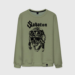 Свитшот хлопковый мужской Sabaton, цвет: авокадо