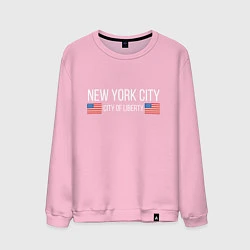 Свитшот хлопковый мужской NEW YORK, цвет: светло-розовый