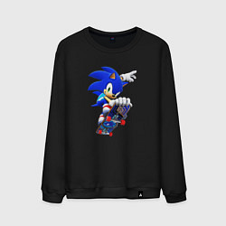 Свитшот хлопковый мужской SONIC, цвет: черный