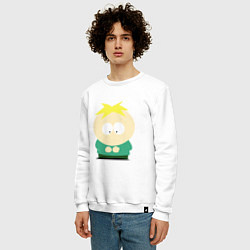 Свитшот хлопковый мужской South Park Баттерс, цвет: белый — фото 2