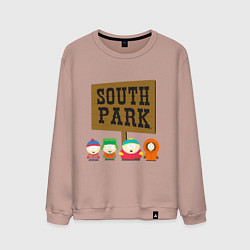 Свитшот хлопковый мужской South Park, цвет: пыльно-розовый