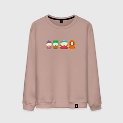 Свитшот хлопковый мужской South Park Саус Парк, цвет: пыльно-розовый