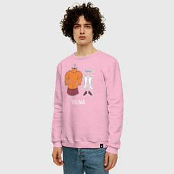 Свитшот хлопковый мужской Velma, цвет: светло-розовый — фото 2