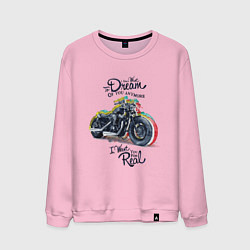 Свитшот хлопковый мужской Мотоцикл, цвет: светло-розовый