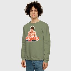 Свитшот хлопковый мужской Howard, цвет: авокадо — фото 2