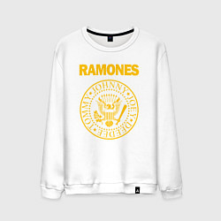 Свитшот хлопковый мужской RAMONES, цвет: белый