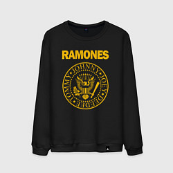 Свитшот хлопковый мужской RAMONES, цвет: черный