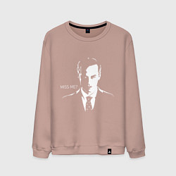 Свитшот хлопковый мужской Moriarty: Miss me?, цвет: пыльно-розовый