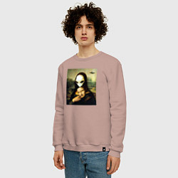 Свитшот хлопковый мужской Mona Lisa, цвет: пыльно-розовый — фото 2