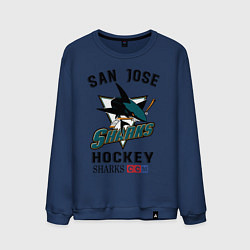 Свитшот хлопковый мужской SAN JOSE SHARKS, цвет: тёмно-синий
