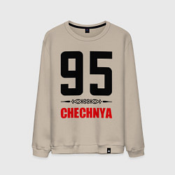 Свитшот хлопковый мужской 95 Chechnya, цвет: миндальный