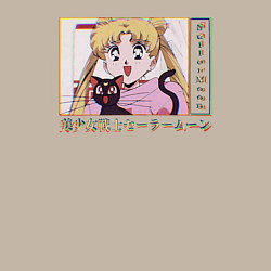 Свитшот хлопковый мужской Sailor Moon Usagi Tsukino Luna, цвет: миндальный — фото 2