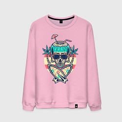Свитшот хлопковый мужской Skull Summer, цвет: светло-розовый