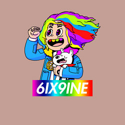 Свитшот хлопковый мужской 6IX9INE, цвет: пыльно-розовый — фото 2