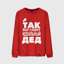 Свитшот хлопковый мужской Так выглядит идеальный дед, цвет: красный