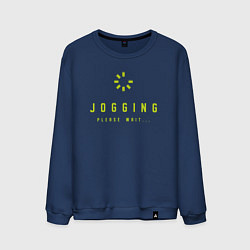 Свитшот хлопковый мужской Jogging, цвет: тёмно-синий