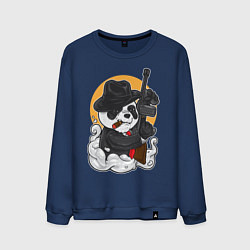 Свитшот хлопковый мужской Panda Gangster, цвет: тёмно-синий