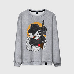 Свитшот хлопковый мужской Panda Gangster, цвет: меланж